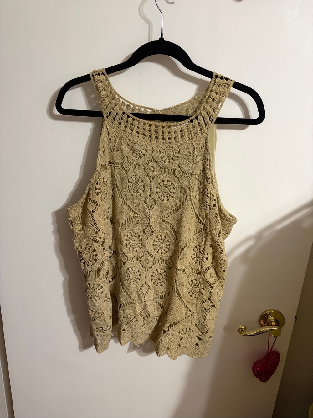 🥳 Large Adiva Crochet Tank Top in Beige